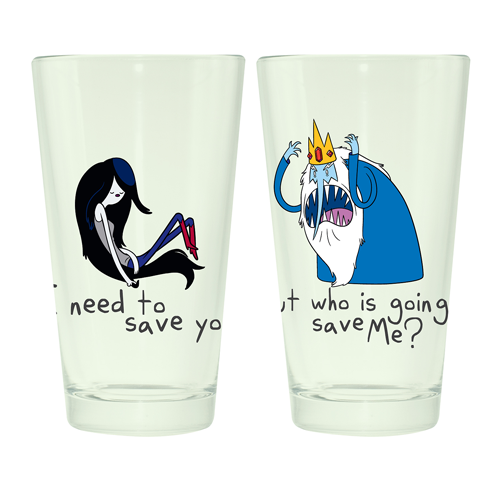Adventure Time Marceline and Ice King 16 oz. Pint Glass 2-Pack